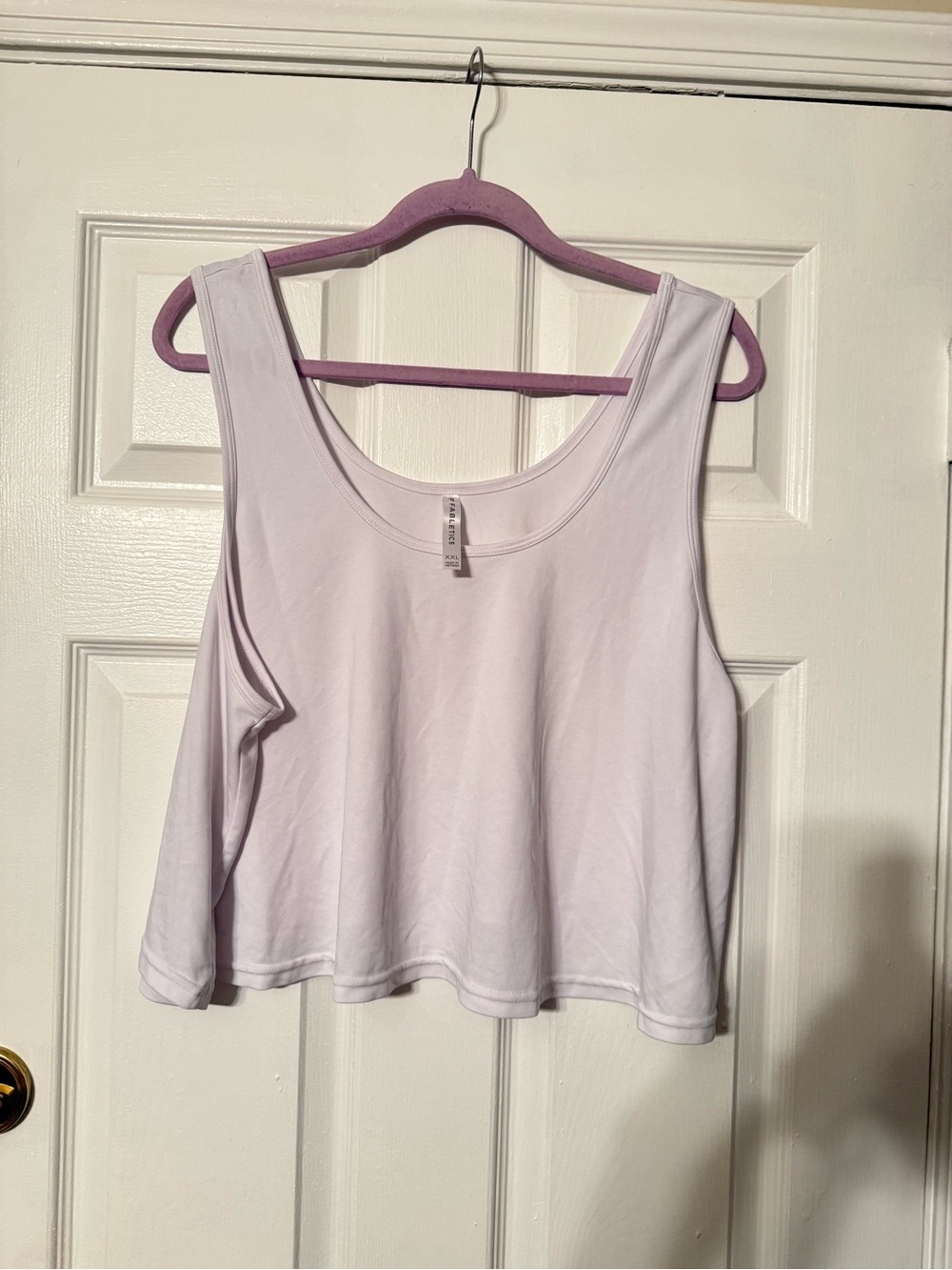 Fabletics Light White Scoop Neck Tank Top